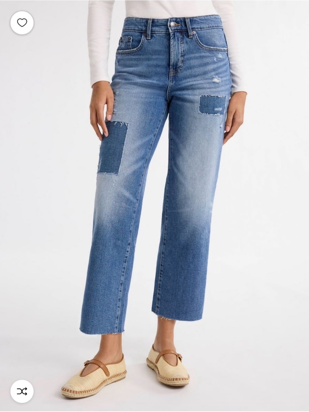 Free Assembly Patchwork Ankle Jeans Size 12